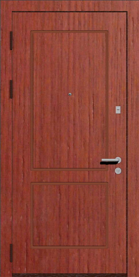 Надежная входная дверь с отделкой МДФ B12 красное дерево